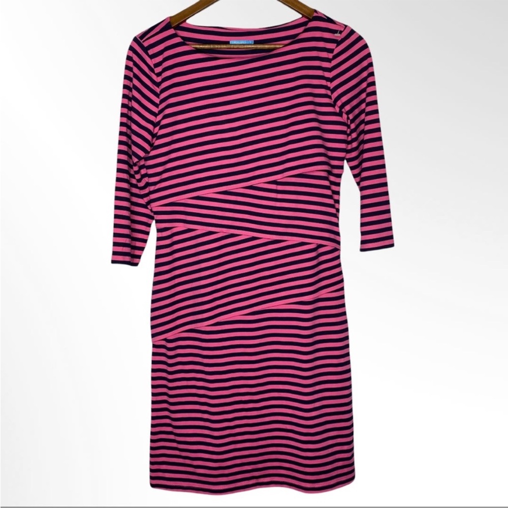 Nicola Pink and Navy Layered Dress